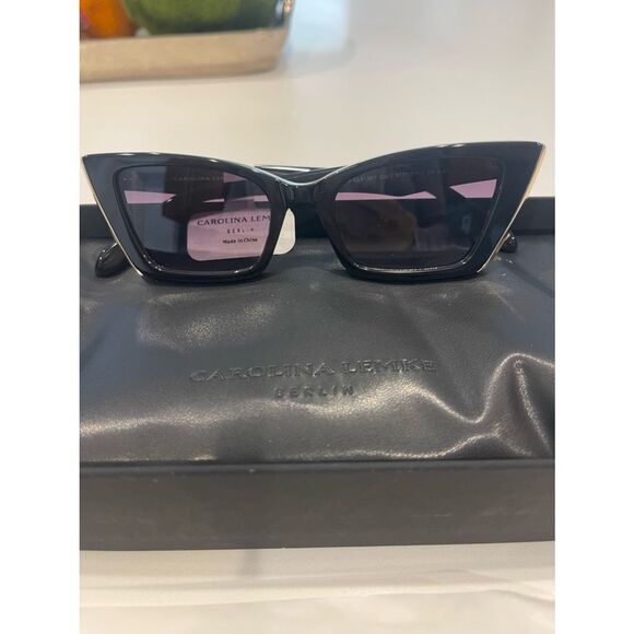 4. $359 Carolina Lemke Berlin Eyewear - Ira Black + Free Luxury Premium Case main image 6